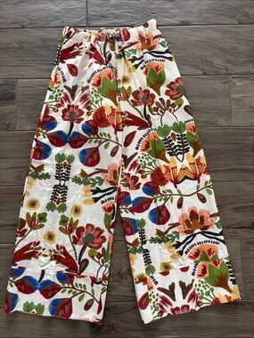 Pinch Floral Wide Leg Pants